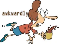 Định nghĩa của từ <b>awkwardly</b>
