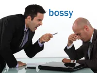 Định nghĩa của từ <b>bossy</b>