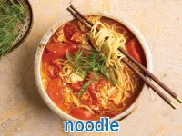 Ý nghĩa của từ vựng <b>noodle</b>