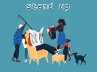 Định nghĩa của từ <b>stand up</b>