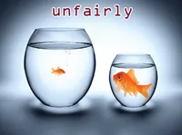 Định nghĩa của từ <b>unfairly</b>